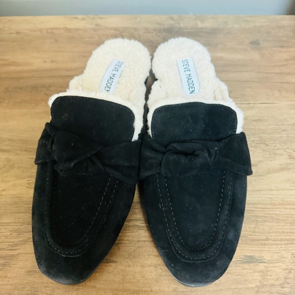 Steve Madden Genuine Shearling Mule Size 5.5 suede leather - Picture 3 of 4